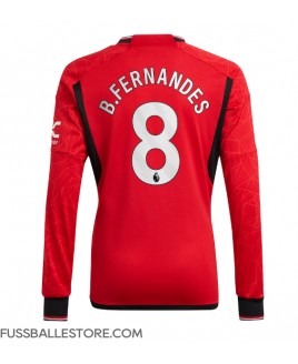Günstige Manchester United Bruno Fernandes #8 Heimtrikot 2023-24 Langarm